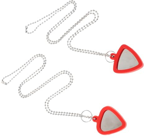 Supvox Gitarren-Pick-Halter Aus Edelstahl Mit Silikon-fuß Als Gitarren-Pick-Halskette Tragbar Kompakter Schutz Für Plektren Für Gitarre Und Bass