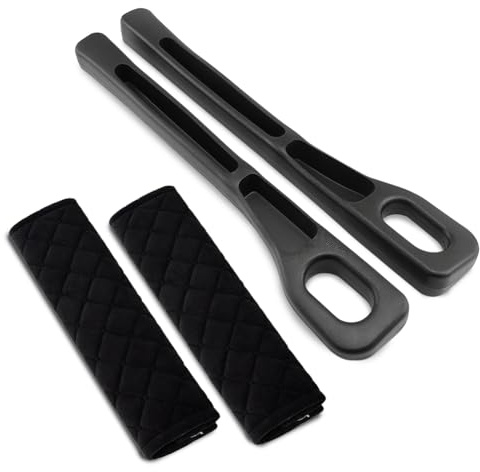 2 Stück Set Autositz Lückenfüller + 2 Stück Gurtpolster, lückenheld Autositz, Universal Auto Seat Gap Filler, Sitzlückenfüller,verhindert Herunterfallen von Gegenständen