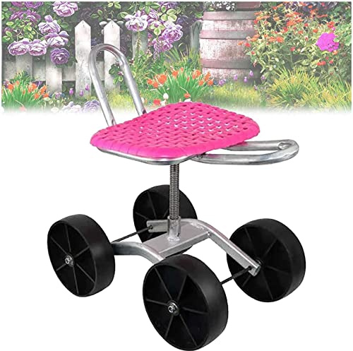 Garten-Kniehocker mit Rollen, robuster Rollsitz für Jäten, Pflanzen und Rasenpflege, höhenverstellbar und um 360 Grad drehbar