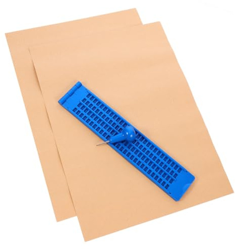 Tavoletta di Scrittura Braille in Plastica Stylus, Blu | Set Riutilizzabile e Portatile, Robusta e Poco Deformabile, 27 Righe 30 Celle