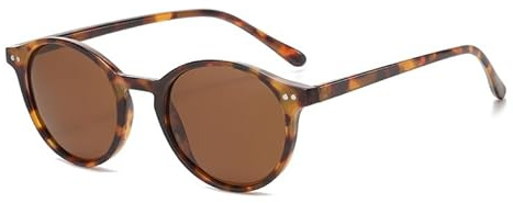 CIKJUK Occhiali da sole per bambini polarizzati rotondi ragazzi ragazze classici ragazzi ragazzi ragazzi bambini occhiali da sole UV400 protezione per 8-18 anni, Leopardo/Marrone
