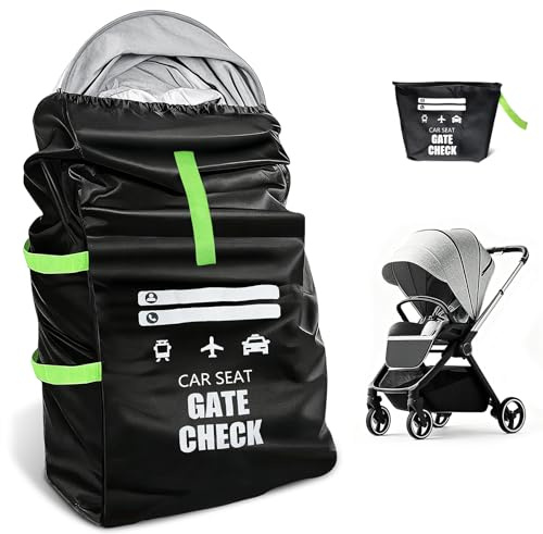Staranry 91 × 46 × 46 cm Borsa Passeggino Universale, Borsa per Passeggino Impermeabile Pieghevole con Tracolla, Zaino Passeggino per Viaggi In Aereo, Seggiolini Auto Convertibili e Booster, Nero