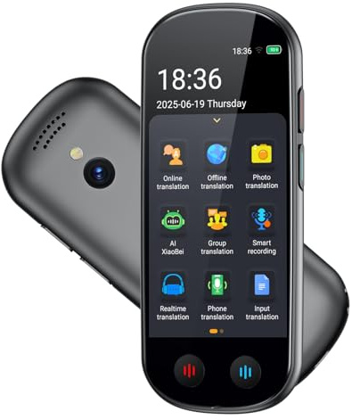 Dispositivo de Traducción de voz,Dispositivo de Traducción con Traductor de Voz,traductor en Tiempo Real 150 idiomas y Acentos con WiFi/offline/Soporte de Fotos para viajes,Aprendizaje y Negocios