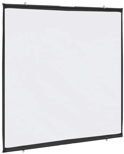 GeenYuu Beamer Leinwand Wandhängend 67 Zoll 1:1 mattweiß Polyester, 129 x 125 cm Projektionsfläche, leicht montierbar mit Eisenrohrrahmen, tragbar für Heimkino, Büro, Präsentation, Outdoor Nutzung