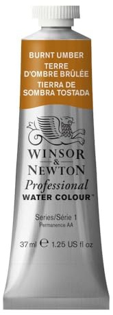 Winsor & Newton Acuarela Profesional - Pintura de Acuarela, Alta Luminosidad, Resistente a la Luz, Calidad de Archivo, Tubo de 37 ML, Color Tierra Sombra Tostada