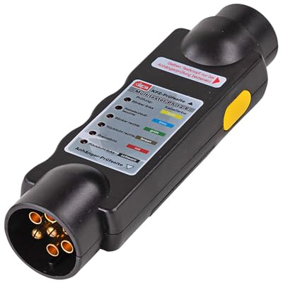DEMA Trailer Tester 7-polig - Steckdosen Handprüfgerät, Testgerät, 7-pol Kabeltester - robust, präzise, handlich - Anhänger, Wohnwagen, PKW