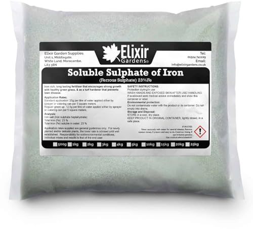 Elixir Gardens 2.5 Kg Sulphate of Iron Lawn Tonic Fertilizer (Ferrous Sulphate) | Iron Sulphate | Makes 200L of liquid feed