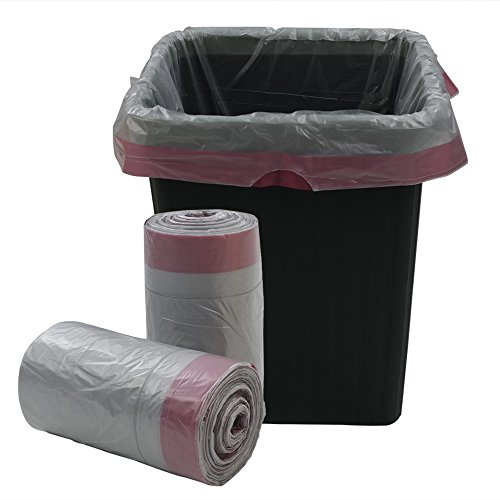 Gitany 40 L Bin Liners, 40L Grey Drawstring Bin Bags, 125 Bags, Garbage Bag