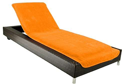 Brandsseller Skyddskåpa för solstol i frotté strand 100% bomull ca 75 x 200 cm färg: orange