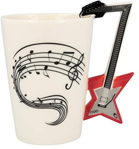 Froster Taza Guitarra Eléctrica, 3D Taza Musica, Regalos para Guitarristas | Taza de café 220 ml en caja negra, Regalo Musica, Rock Coffee Mug