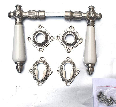 Graf von Gerlitzen Grafgriffe Volksgriffe Antik Messing Vernickelt Nickel Porzellan Tür Griff Griffe Türgriff Türgriffe Türbeschlag Türgriffsets Türklinken Türdrücker Türbeschläge PZ Rosetten V3