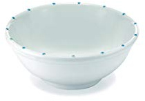 Zafferano Striche Ensaladera de Porcelana, Diámetro 210 mm, Decoración Pois Aguamarina, Apto para Lavavajillas Hasta 60° , Juego de 2 Piezas