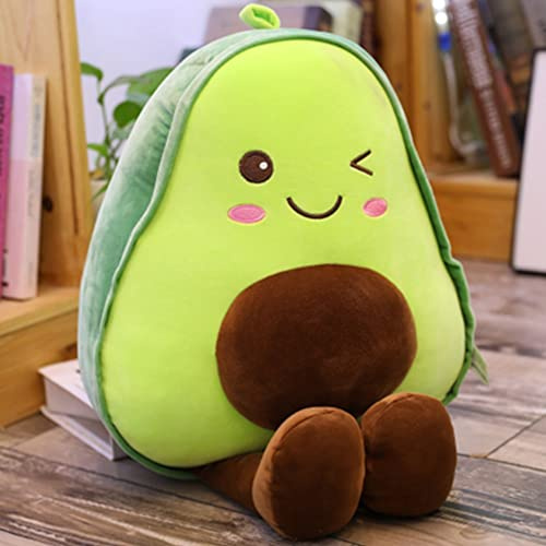OUKEYI Peluche a forma di avocado, con frutta 3D, imbottito, in cotone, per auto, divano, decorazione, bel regalo per bambini e animali domestici (45 cm)