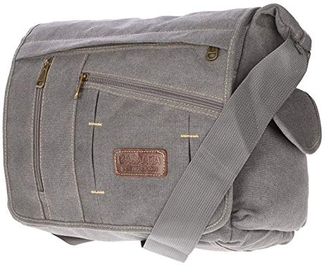 Christian Wippermann Umhängetasche Laptop 17 Zoll - Großes Messenger Bag Herren - Canvas Material - Verstellbarer Riemen - Mehrere Fächer vorne/hinten - Büro/Arbeit Tasche Herren ca. 35x30x13 cm