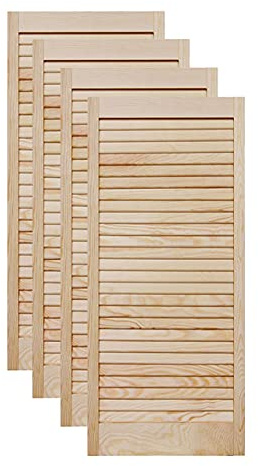 ben+camilla.com Lamellentür Holztür Natur 993 x 394 x 21 mm mit geschlossenen Lamellen für Regale, Schränke, Möbel | Kiefer Holz unbehandelt | Vierer Paket 4-er Pack