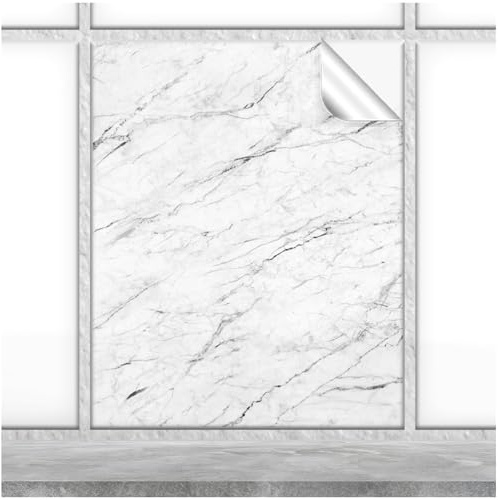 FoLIESEN - Fliesenaufkleber 20x25 cm | Deko-Aufkleber für Küche & Bad | Fliesen-Folie zum Aufkleben | Carrara, .:30 Stück