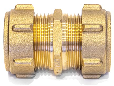 Raccordo A Compressione Per Tubo In Rame Manicotto 18x18 mm - Raccordo In Ottone Certificato DVGW - Per Riscaldamento, Acqua, Impianti Solari E Aria Compressa