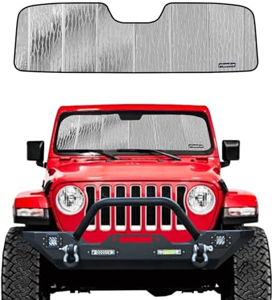 Pigenius Windshield Sun Shade for Jeep Wrangler JL 2018-2026, Gladiator 2020-2026 Front Window Sunshade - AstraGuard