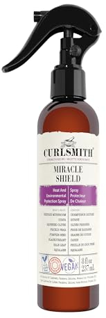 Curlsmith Miracle Shield - Spray multiprotector para rizos, bruma protectora contra la contaminación, para todo tipo de rizos, vegano y libre de crueldad (8 oz)