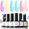 modelones Pintauñas Semipermanentes, 6 Colors Esmaltes Semipermanentes para Uñas Macarrón Rosa Púrpura Azul Verde