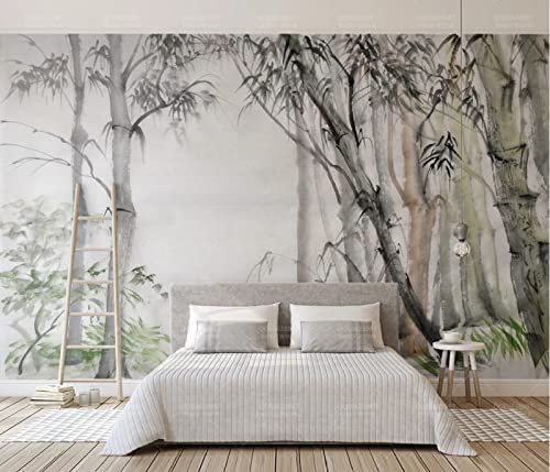 Papier Peint Bois De Bambou Vintage Papier Peint 3D Personnalisés Intissé Décoration Murale 200x140cm
