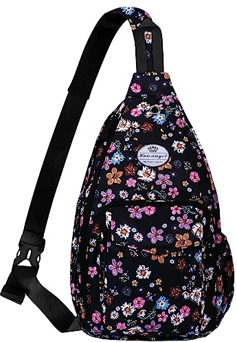 HUA ANGEL Stylisch Brusttasche Crossbody Bag Leichter Rucksack Damen Heren Wasserdicht Sling Bag Brusttasche UmhäNgetasche Mit Flaschenfach FüR Reisen Sportlich Wandern