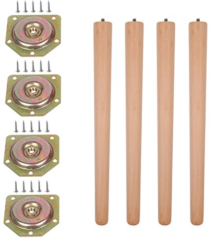 4er Set Holz Tischbeine Möbelfüße Massivholz Konisch Vertikale Schrankfüße Ersatz Möbelbeine Holzfüße für Esstisch,Couchtisch,Schreibtisch,Stühle,mit Montageplatten & Schrauben (70cm(27.6in))