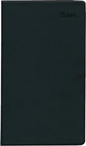 Zettler - Taschenplaner 2025 schwarz, 9,5x16cm, Taschenkalender mit 112 Seiten, 1 Woche auf 2 Seiten, separates Adressheft, Wochenzählung, 8-Wochenübersicht, Mondphasen und deutsches Kalendarium