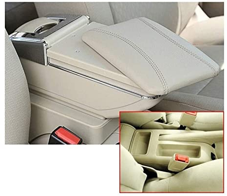 IFFANY para V&w para Bora para Golf 4 De Una Sola Capa, Negro, Gris, Beige, Reposabrazos, Caja De Almacenamiento con Portavasos, Cenicero Caja Reposabrazos (Color : Beige)