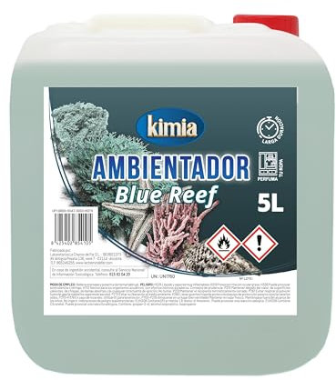 KIMIA - Ambientador de Hogar Blue Reef 5L | Perfumador con Fragancia Marina Duradera | Para Cualquier Estancia de Casa, Coche, Oficina y Más | Fórmula Concentrada | Ambiente Fresco y Perfumado