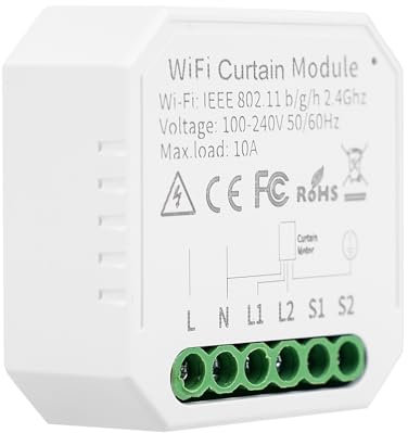Módulo de interruptor de persiana wifi, control inteligente de persiana con temporizador, interruptor de cortina inteligente Tuya WiFi, módulo funciona con Alexa Google Home
