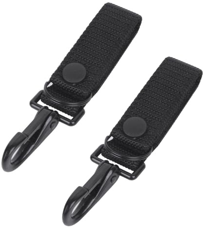 Molle Gurtclips, 2 Stück Taktischer Karabinerhaken aus Nylon, Gürtel Karabiner mit Klettverschluss und Knopf für Gürtel mit Einer Breite von Bis zu 6cm