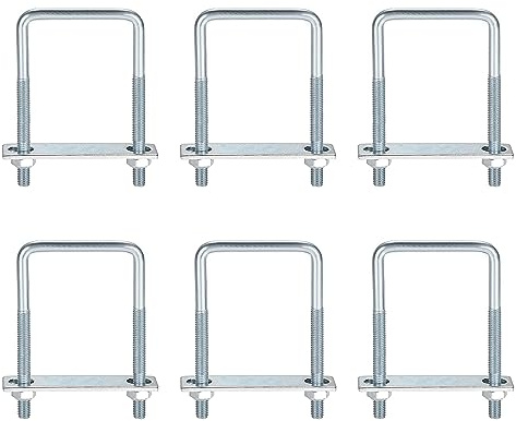 TSSS 6 Stück M8 quadratische U-Bolzen, Stahl U-Klammern, Innengröße 60 x 98 mm Für Boot Trailer, Fit Rohr OD: 2-3/8(60 mm)
