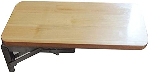 Tavolo pieghevole da parete in legno massello per cucina soggiorno tavolo da lavoro pieghevole con staffe in acciaio inox tavolo da pranzo scrivania per computer da appendere 50 kg capacità 60 x 30 cm