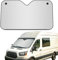 +PWR Car Parts Parasol de Aluminio Delantero Plateado Talla XL 150 x 90 cm con Ventosas. Protege el Interior del Coche de los Rayos del Sol. Instalación Fácil y Rápida.