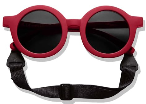 BABYMOCS Babysolglasögon 0-1,5 år BIOPLAST & POLARISERAD I Runda solglasögon för babypojkar och flickor BPA-fria I 100 % UV-SKYDD I Med rem och flexibla I Solglasögon i svensk design för småbarn