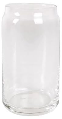PEGANE Lot de 6 verres en forme de canette, verre à cocktails, sodas, bières ou boissons glacées 35cl - Dimension : 7x7x12cm