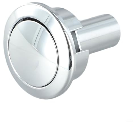 Repuesto universal para cisterna de inodoro con botón pulsador de descarga, ABS cromado, se adapta a agujeros de 38-44 mm, tapa de 48/58 mm, compatible con Storm 33A, color plateado