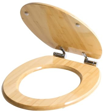 WC-Sitz Bambusholz hellbraun glänzend Standard O-Form 42x35 cm Lochabstand 16 cm Cuareim
