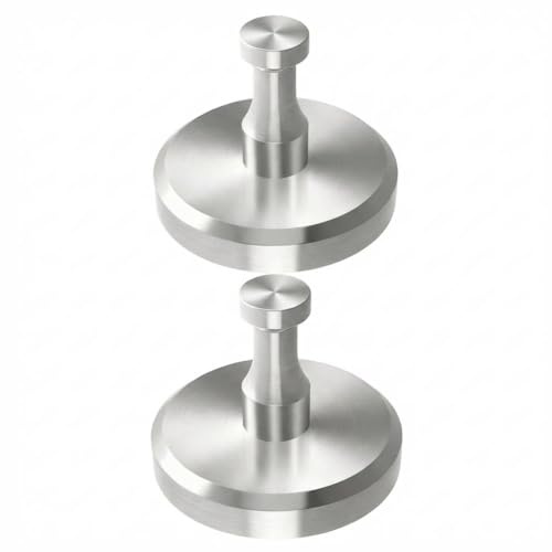 Wsndyjia 2Pcs Suction Cup Hooks, Upgrade Reusable No Drill Suction Cup Hook for Shower, Wreath Hanger for Front Door, Towel Hooks for Window Bathroom Mirrors (Silver Metal)