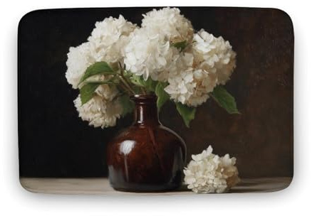 Jubonexis Hortensia - Tapete para puerta de baño, diseño de jarrón marrón antiguo, extra suave, de terciopelo coral, absorción rápida de agua, antideslizante, cómodo, 15.7 x 23.6 pulgadas