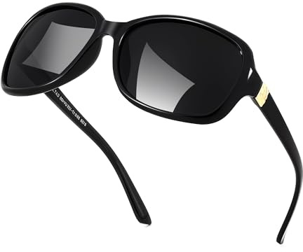 FEISEDY Polarized Sunglasses for Women Classic Vintage UV400 Shade | Trendy Square Wraparound Ladies for Driving Daily Vacation Sun Glasses B0309