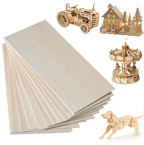 15 hojas de madera de balsa, láminas de chapa de madera fina de 200 x 100 x 2 mm, tiras de madera de balsa, hojas de madera contrachapada ligeras para manualidades, pintura, grabado, carpintería