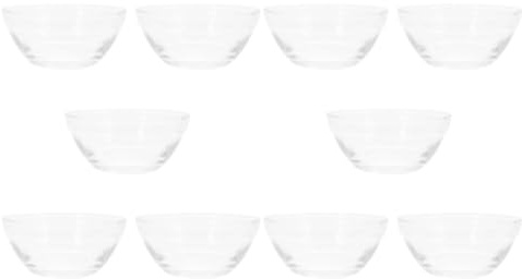 LOORGVEL Juego de 10 Mini Tazones de Vidrio Transparentes para Postres, Cuencos Pequeños para Mojar Salsa y Preparación, Capacidad Conveniente, Aptos para Servir Pudín y Aderezos en Cocina