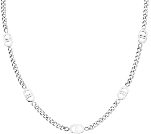 DIAMOND MODE Halskette Gold Damen - 18K vergoldete Goldkette Frauen, 38+5cm wasserfest - Choker Five Prestige Kette, hochwertiger Goldschmuck Geschenk