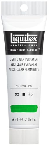 Liquitex 1045312 Professional Heavy Body Acrylfarbe in Künstlerqualität mit ausgezeichneter Lichtechtheit in buttriger Konsistenz, 59ml Tube - Hellgrün permanent