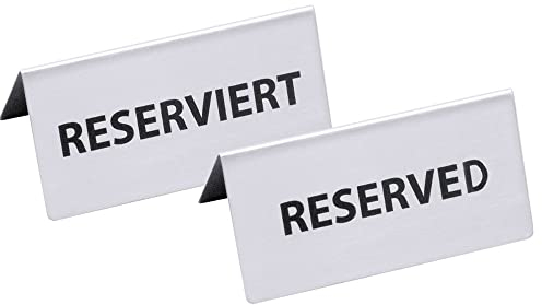 Contacto Edelstahl Tischschild RESERVIERT