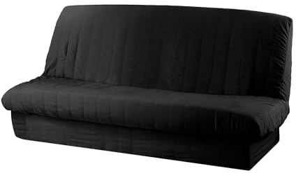 Douceur d'Intérieur 1603194 Housse de Clic Clac Mat avec Bande Socle en Polyester Noir 200 x 185 cm