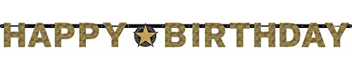 Amscan 9901179 - Partykette Happy Birthday, Folie, 213 x 16,2 cm, Sparkling Celebration, Girlande, Hängedekoration, Geburtstag