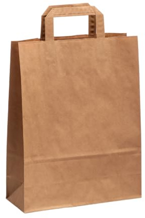 250 Papiertragetaschen in braun 32+12x42 cm - good4food